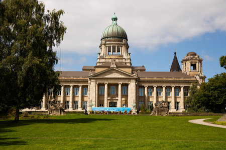 Hamburg, Germany - August 16, 2016 -The beautiful building in Planten un Blomen Park, the popular...