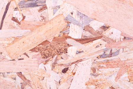 Wooden oriented strand board texture as a background.の写真素材