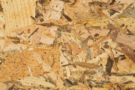 Wooden oriented strand board texture as a background.の写真素材