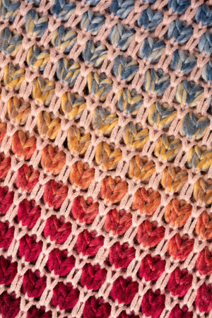 Colorful homemade knitwear texture as a background.の写真素材