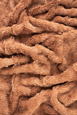 Brown fur background close-up vertical image.の写真素材