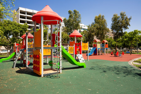Children playground in the public park.の写真素材