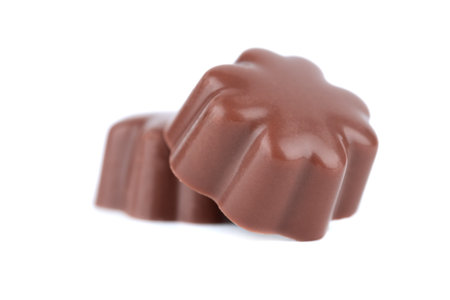 Milk chocolate isolated on white background.の写真素材