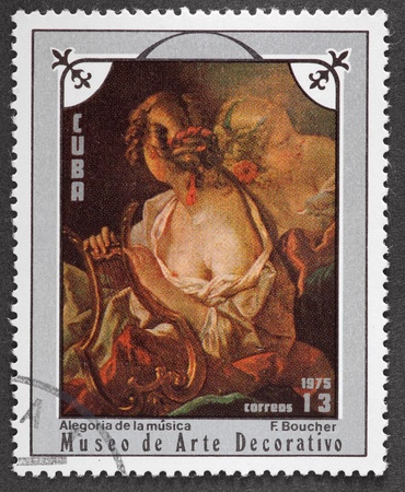 Cuba - CIRCA 1975: The postal stamp printed in Cuba is shows the woman, CIRCA 1975.の写真素材
