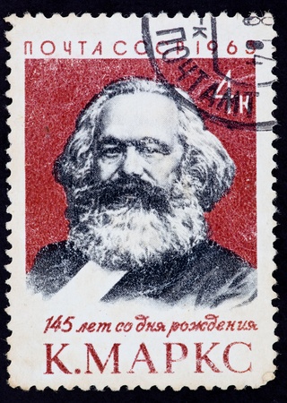 USSR - CIRCA 1963: The postal stamp printed in the USSR which shows Karl Heinrich Marx, CIRCA 1963.の写真素材