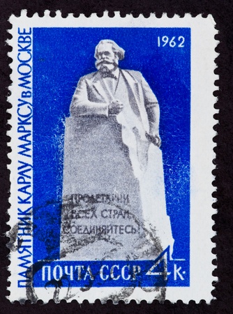 USSR - CIRCA 1962: The postal stamp printed in the USSR which shows Karl Marks, CIRCA 1962.の写真素材
