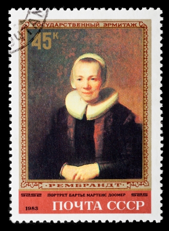 USSR - CIRCA 1983  The postal stamp printed in USSR is shown by the portrait of Barte Martens Doomer, CIRCA 1983 のeditorial素材