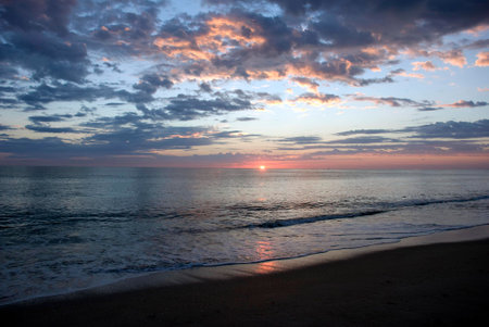sunrise on beach landscapeの写真素材