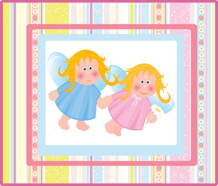 Card with angels.のイラスト素材