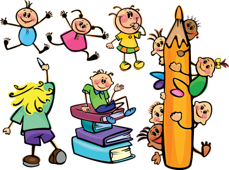 Fun kids for school designのイラスト素材
