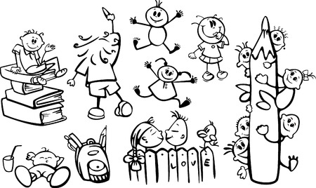 Fun kids for school designのイラスト素材