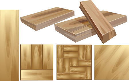 set of wooden textures, vector のイラスト素材