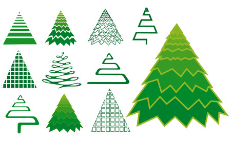Vector set of christmas tree iconsのイラスト素材