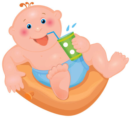 Funny baby boyのイラスト素材