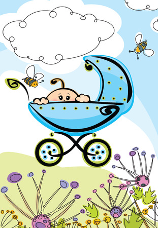   Baby boy, card のイラスト素材