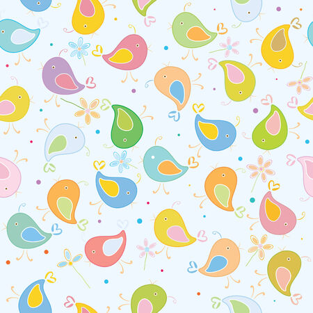 Seamless pattern of cute birds. のイラスト素材
