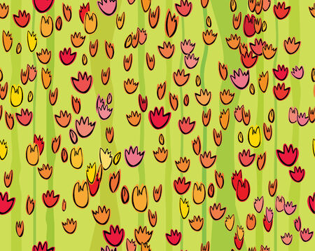 Seamless pattern of beautiful tulips for your design のイラスト素材