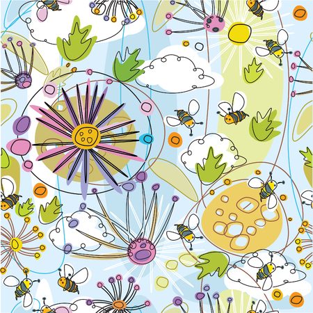 seamless floral backgroundのイラスト素材
