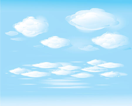 blue sky and white clouds のイラスト素材