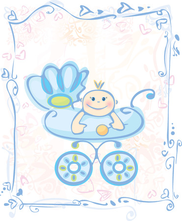 Cute card for baby boy.のイラスト素材