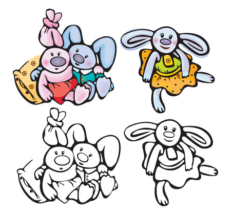 Cute rabbits.のイラスト素材