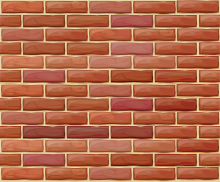 Vector seamless brick wall made of red bricks different colors.のイラスト素材