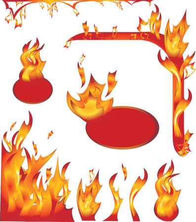 Set of fire elementsのイラスト素材