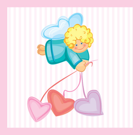 Cute card of small angel.のイラスト素材