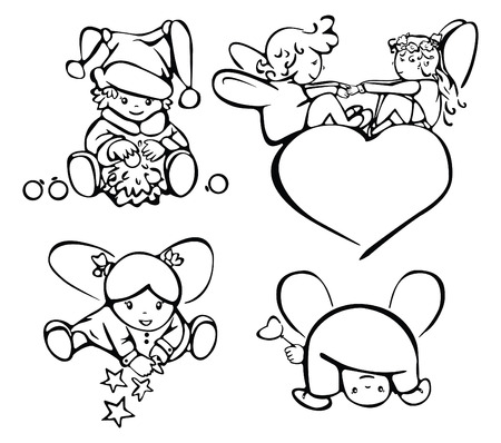 Cute angels for your design のイラスト素材