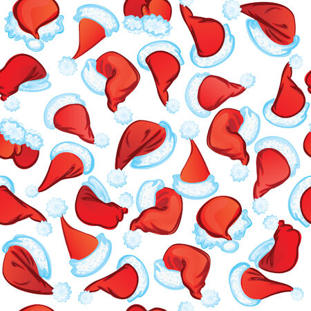 Seamless pattern of Santa's hats のイラスト素材