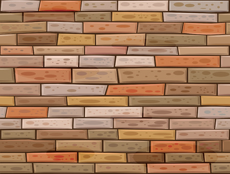 seamless brick wall made of brown bricks different colors. のイラスト素材