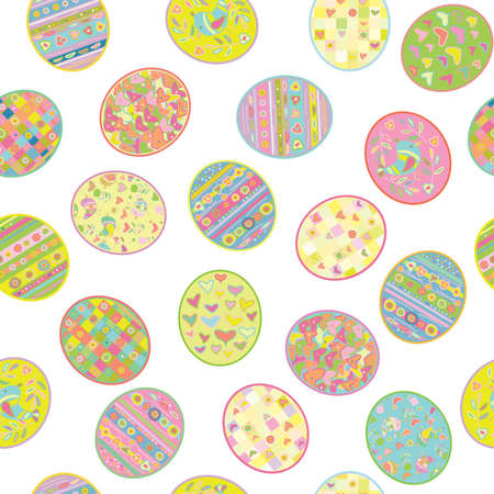Easter seamless pattern with eggs のイラスト素材