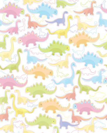 Seamless pattern of cute dinosaurs のイラスト素材