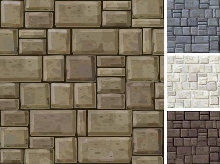 Seamless texture of stonewall  in different colors.のイラスト素材