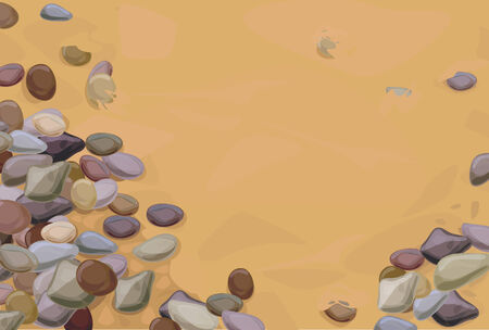 Pebble stones on sandのイラスト素材