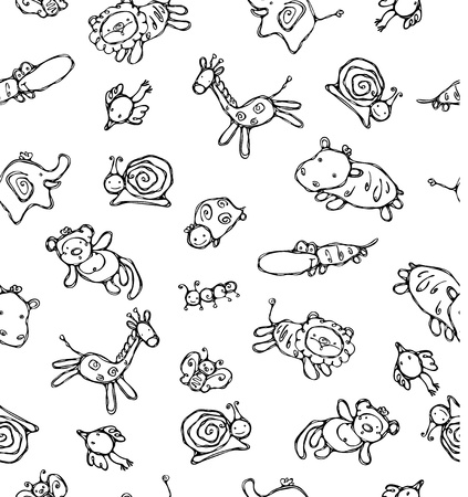 Seamless pattern of cute animals.のイラスト素材