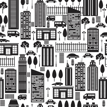 Seamless pattern of city.のイラスト素材