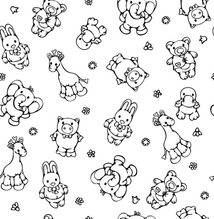Seamless pattern of cute animals.のイラスト素材
