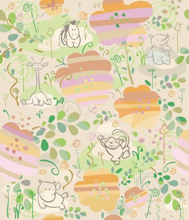 Seamless floral pattern for kid's design. のイラスト素材