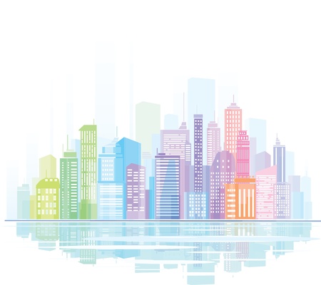 Colorful panorama of city.のイラスト素材