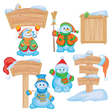 Fun snowmen for design. のイラスト素材