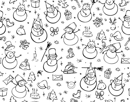 Seamless pattern of Christmas symbols. のイラスト素材
