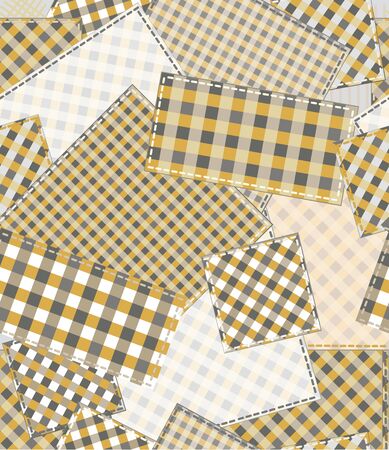 Seamless checked pattern, patchwork.のイラスト素材