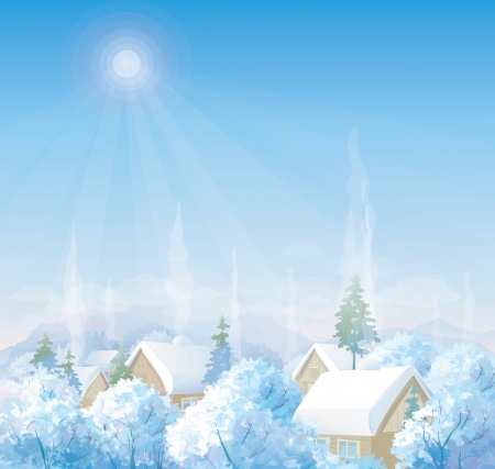  winter landscape のイラスト素材