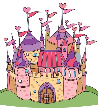 fairy tale castle for girl のイラスト素材