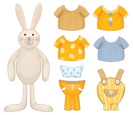 Dress up bunny template のイラスト素材
