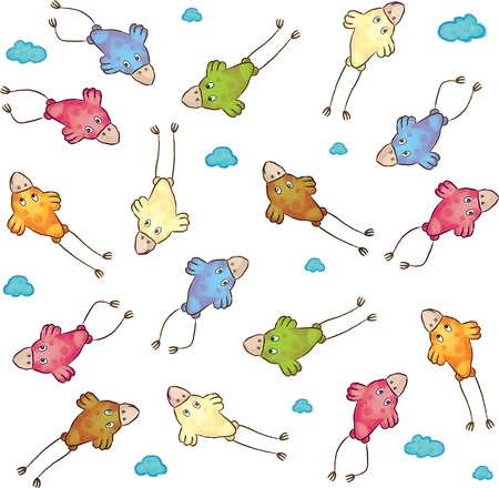 	Vector seamless pattern of cute birds のイラスト素材