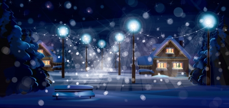 Vector of winter landscape. Merry Christmas!のイラスト素材