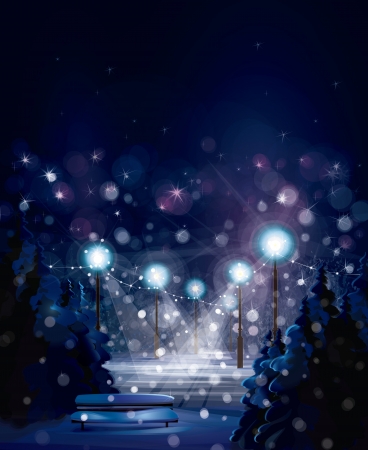 Vector winter landscape  Merry Christmas のイラスト素材