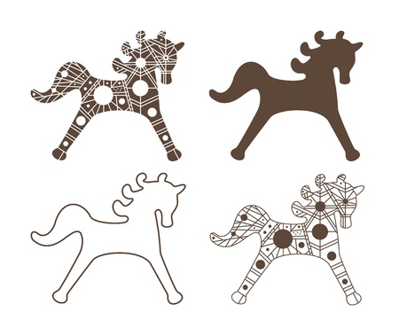 Horses silhouettes  のイラスト素材